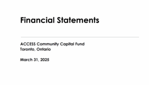 Cover of ACCESS CCF 2025 Financial Statement